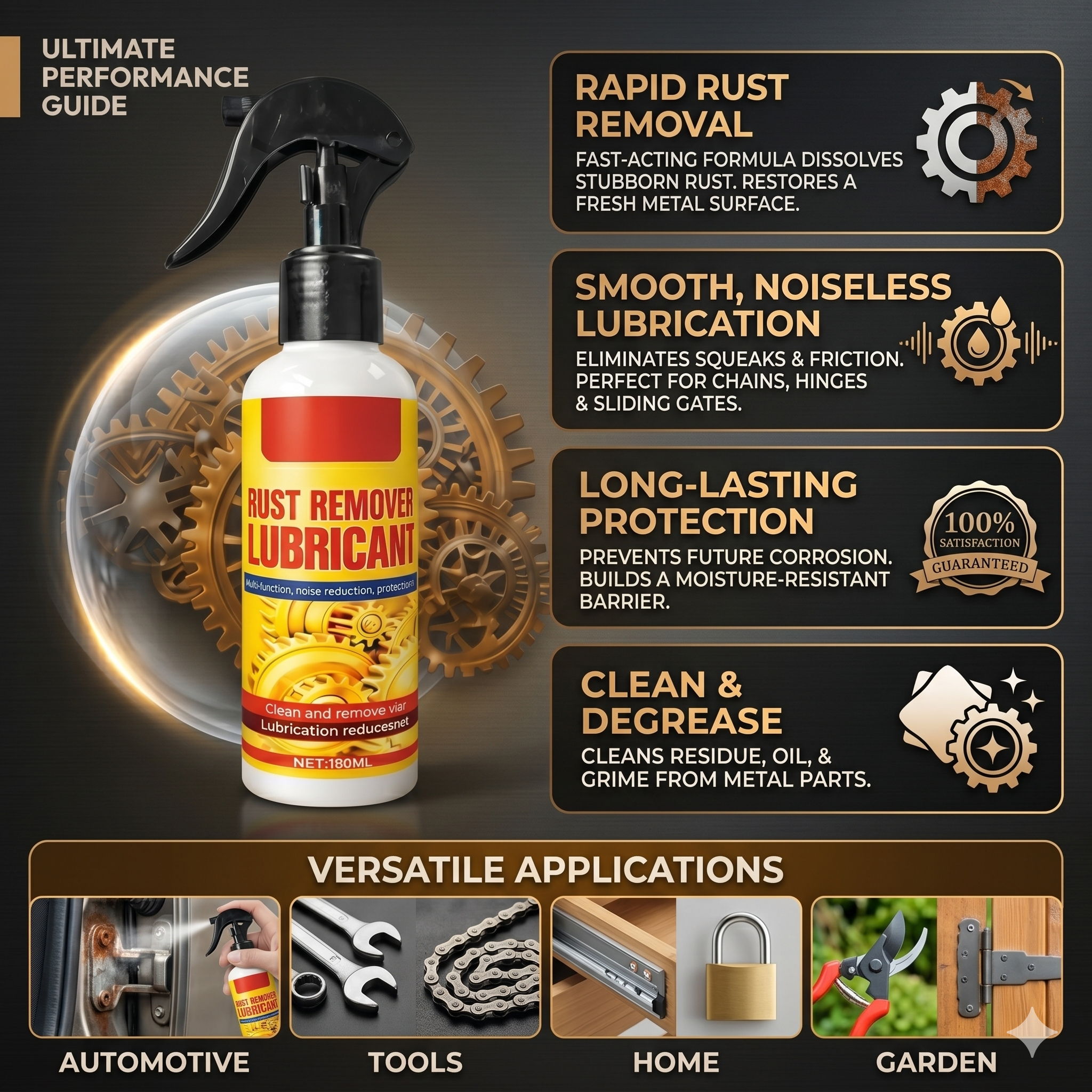⭐RustGone Pro Lubricant Spray (Combo of 3) ⭐